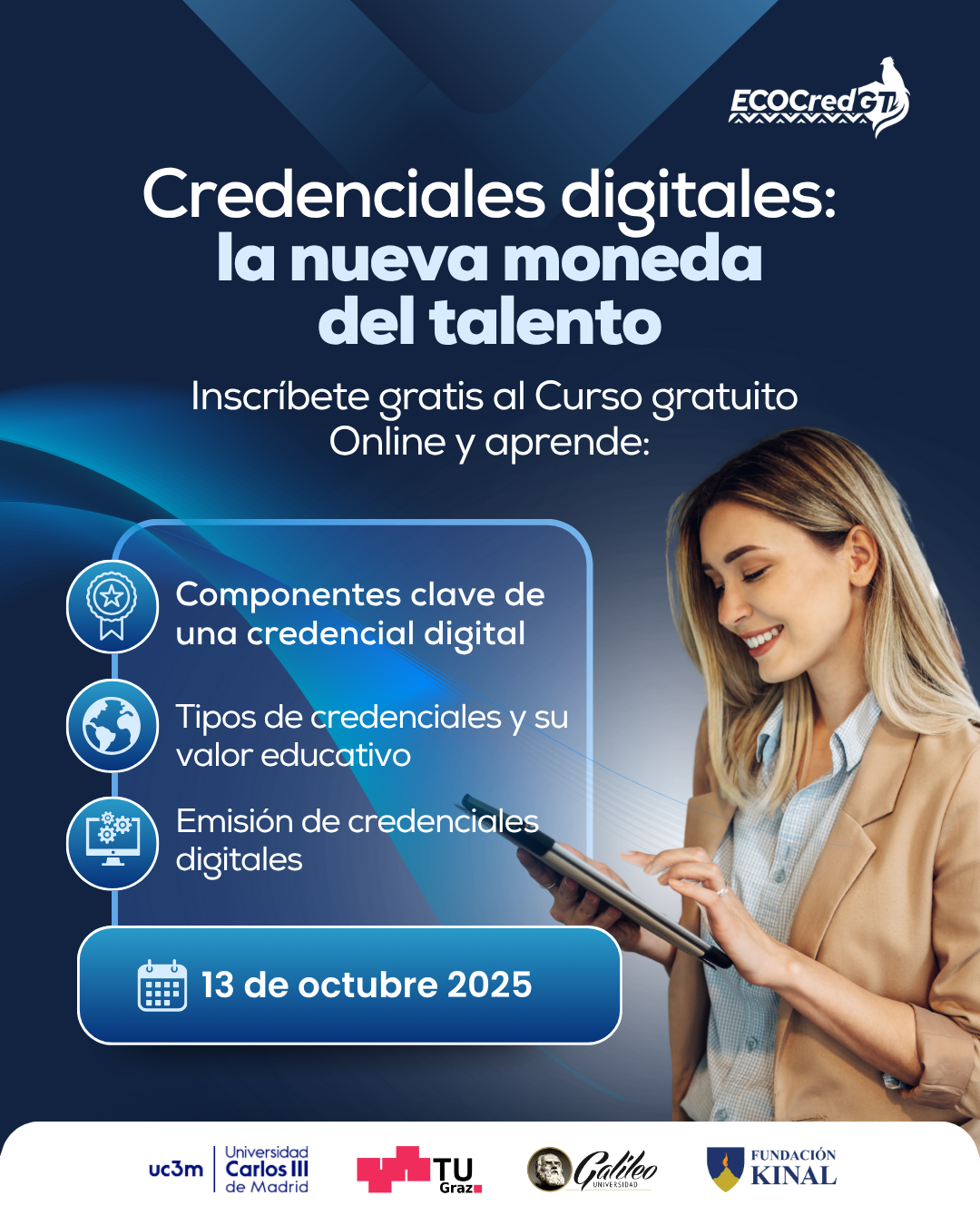 ECOCredGT lanza el Curso MOOC “Credenciales digitales para la educación y el trabajo”.